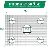 Kattennet voor balkon, 5 x 5 m, draadversterkt, robuust, uv-bestendig en weerbestendig, kattenbeschermingsnet voor balkon en ramen (zwart)