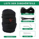 Kattennet voor balkon, 5 x 5 m, draadversterkt, robuust, uv-bestendig en weerbestendig, kattenbeschermingsnet voor balkon en ramen (zwart)