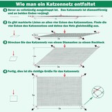Kattennet voor balkon, 5 x 5 m, draadversterkt, robuust, uv-bestendig en weerbestendig, kattenbeschermingsnet voor balkon en ramen (zwart)
