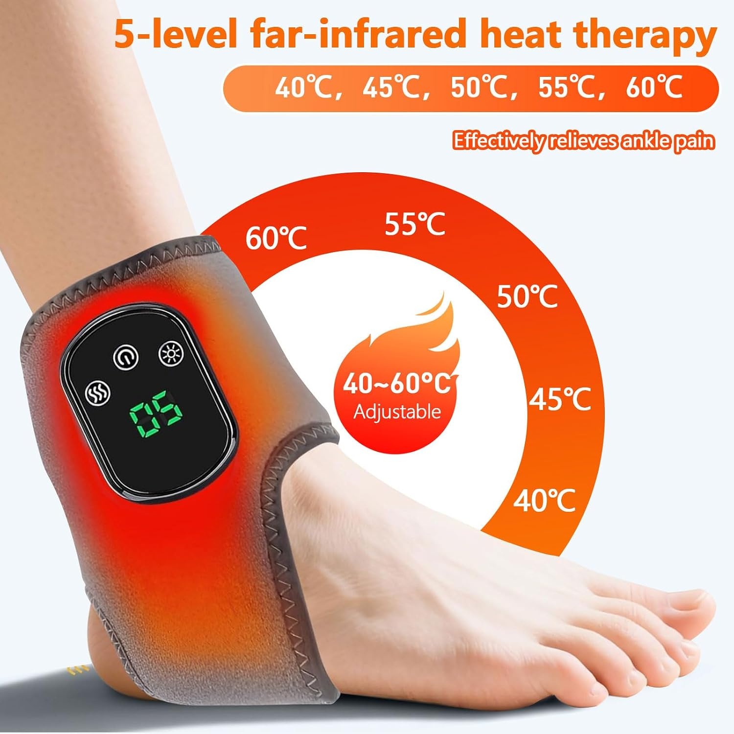 3-in-1 voetmassage, 1 stuk voetmassageapparaat, draadloos voetmassageapparaat, 3 vibratiemodi en 5 warmtestanden