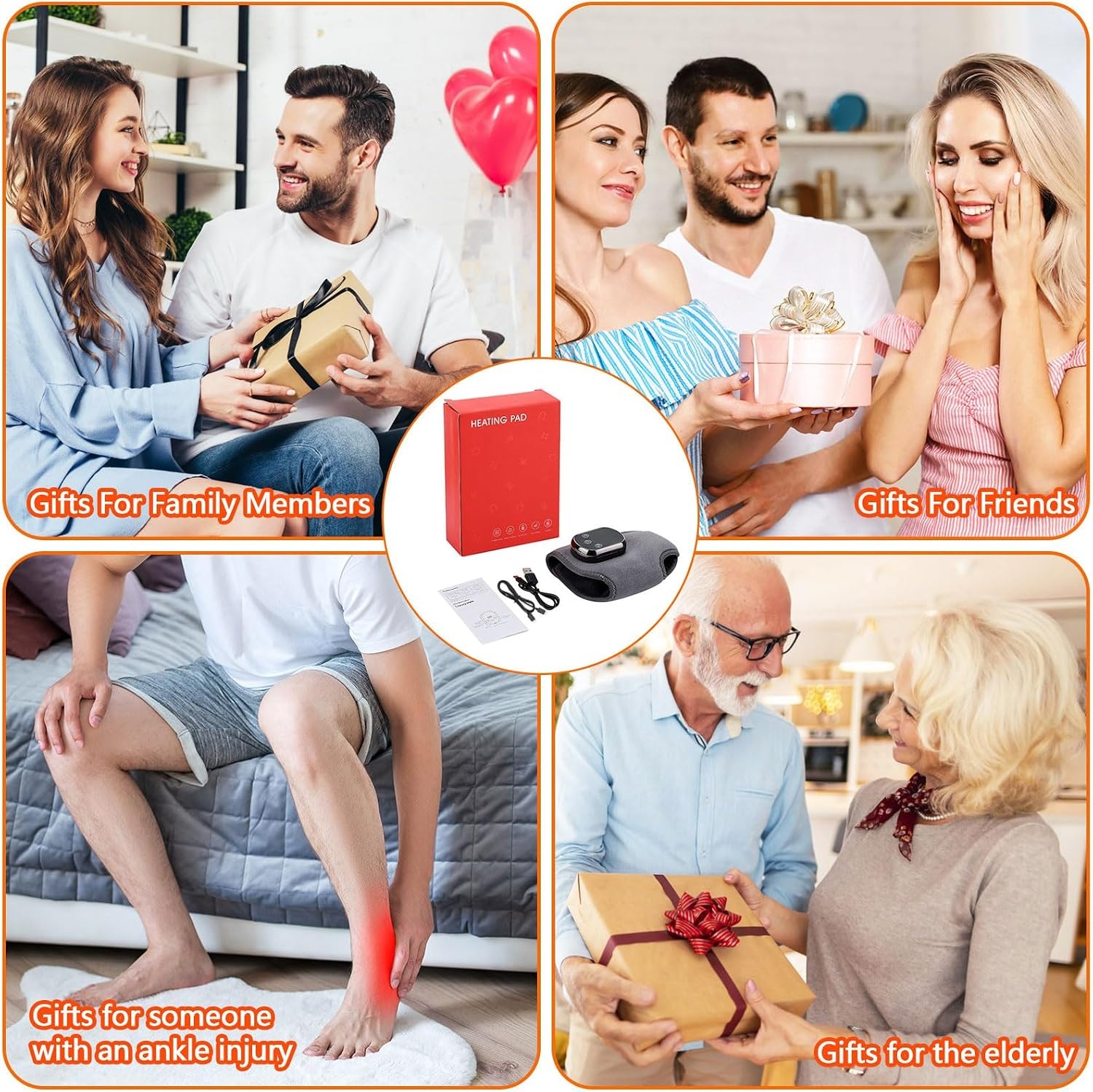 3-in-1 voetmassage, 1 stuk voetmassageapparaat, draadloos voetmassageapparaat, 3 vibratiemodi en 5 warmtestanden