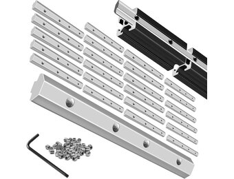 24 stuks 4040 Extrusie Rechte Connector Joining Plate Corner Bracket 4040 Hardware T-slot Accessoires V-slot met Schroeven voor 4040 Aluminium Profielen 3D Printer Frame Spare Parts Silver
