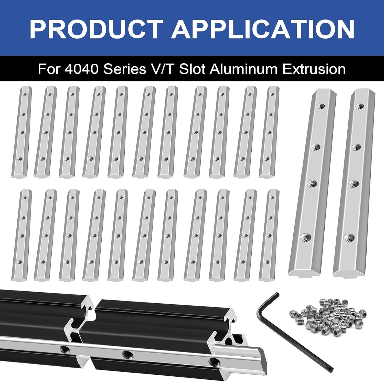 Hoekbeugel voor Aluminium Profielen - 24 stuks - Zilver