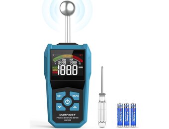 Vochtmeter, DURFICST vochtmeter met kleur-LCD en akoestische alarm, Geschikt voor alle bouwmaterialen, hout, wanden, pleisterwerk, metselwerk, 20-40 mm analysediepte - Maat WM700B