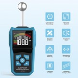 Vochtmeter, DURFICST vochtmeter met kleur-LCD en akoestische alarm, Geschikt voor alle bouwmaterialen, hout, wanden, pleisterwerk, metselwerk, 20-40 mm analysediepte - Maat WM700B