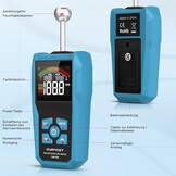 Vochtmeter, DURFICST vochtmeter met kleur-LCD en akoestische alarm, Geschikt voor alle bouwmaterialen, hout, wanden, pleisterwerk, metselwerk, 20-40 mm analysediepte - Maat WM700B