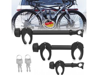 FINEW 3 stuks framehouders voor fietsendrager, trekhaak, 45 cm + 32 cm + 25 cm, universele fietsframehouder afsluitbaar, framehouder voor U-beugelbuis: Ø 2,5-3 cm, krachtige fixatie (patent)