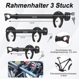 FINEW 3 stuks framehouders voor fietsendrager, trekhaak, 45 cm + 32 cm + 25 cm, universele fietsframehouder afsluitbaar, framehouder voor U-beugelbuis: Ø 2,5-3 cm, krachtige fixatie (patent)
