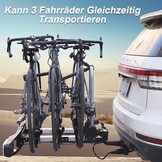 FINEW 3 stuks framehouders voor fietsendrager, trekhaak, 45 cm + 32 cm + 25 cm, universele fietsframehouder afsluitbaar, framehouder voor U-beugelbuis: Ø 2,5-3 cm, krachtige fixatie (patent)