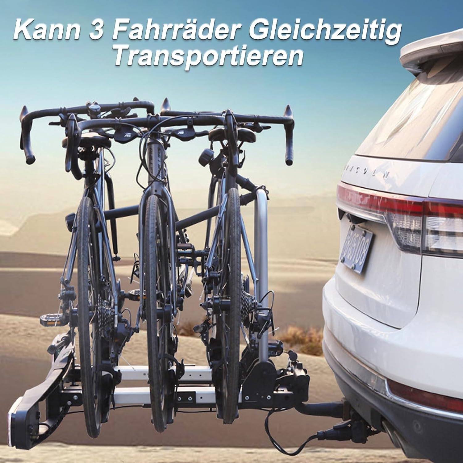 FINEW 3 stuks framehouders voor fietsendrager, trekhaak, 45 cm + 32 cm + 25 cm, universele fietsframehouder afsluitbaar, framehouder voor U-beugelbuis: Ø 2,5-3 cm, krachtige fixatie (patent)