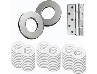 60 stuks sluitringen, hoge kwaliteit 304 roestvrij staal, voor kamerdeuren, Ø 10 mm x 16 mm deursluitringen, duurzame afstandsring voor deurscharnieren, vermindert slijtage en geluiden (zilver)