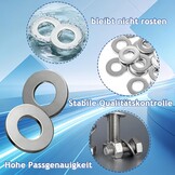 60 stuks sluitringen, hoge kwaliteit 304 roestvrij staal, voor kamerdeuren, Ø 10 mm x 16 mm deursluitringen, duurzame afstandsring voor deurscharnieren, vermindert slijtage en geluiden (zilver)