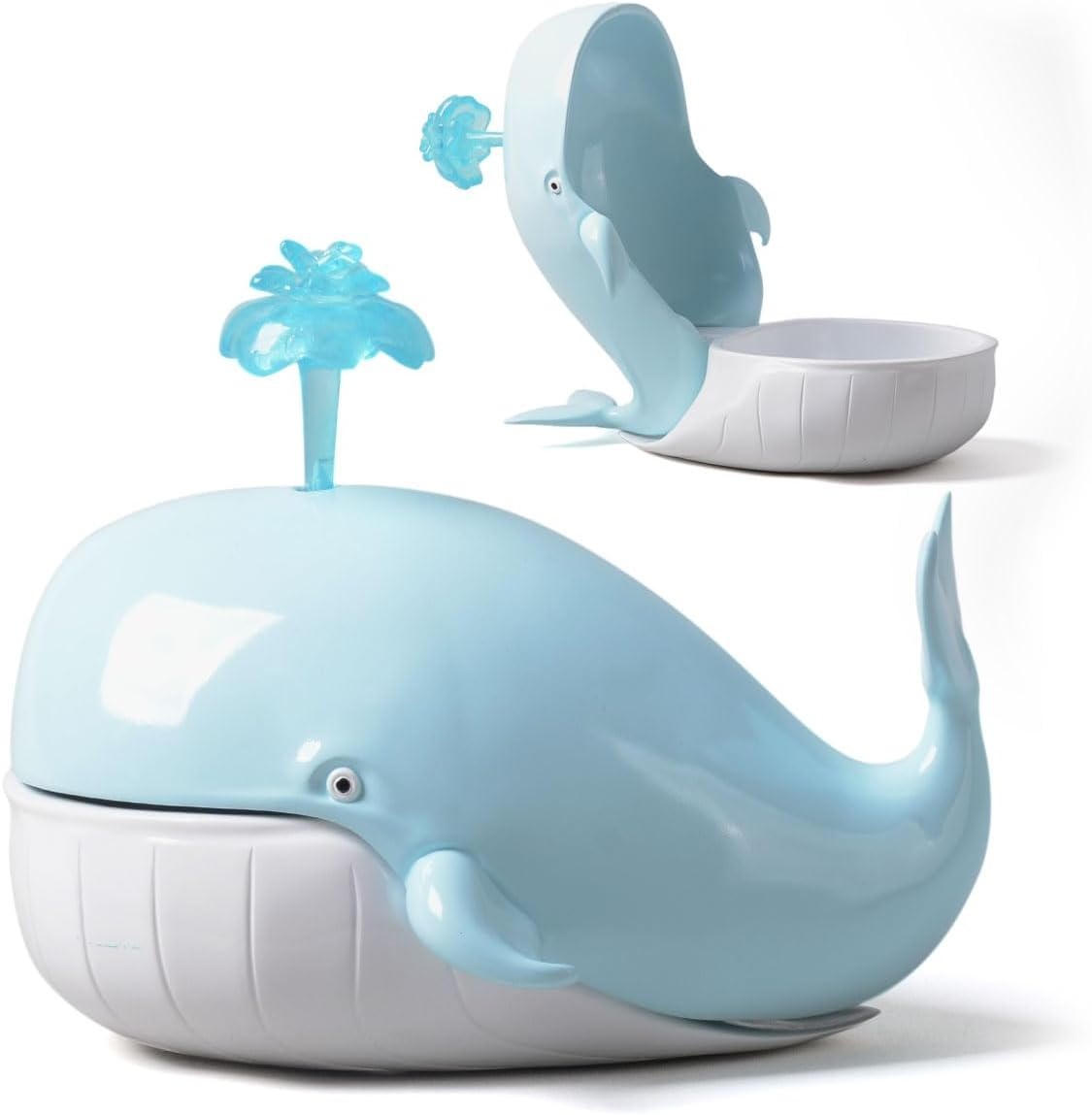 HAUCOZE Walvis Snoeppot en Decoratiebeeldje - 23 cm - Blauw