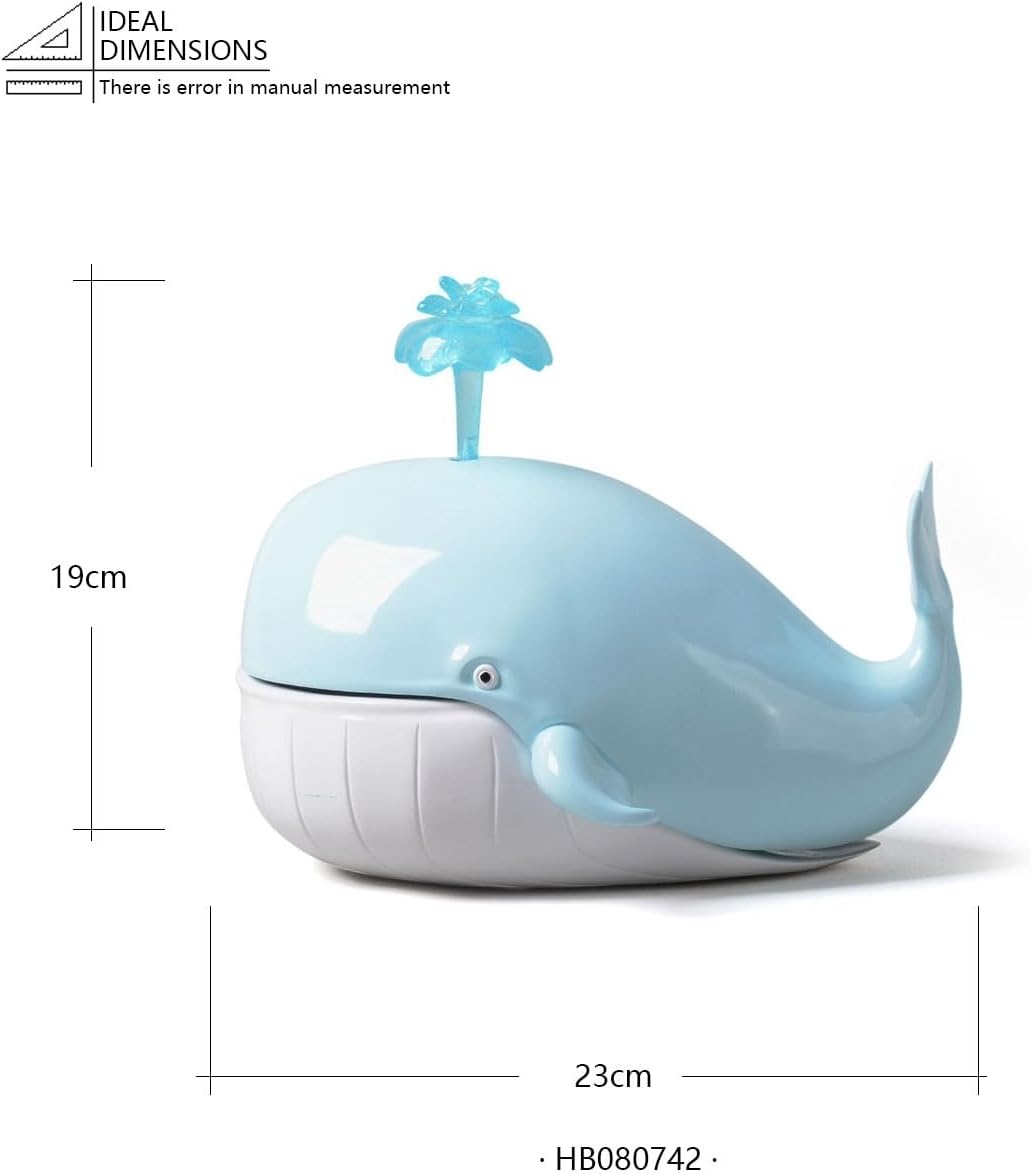 HAUCOZE Walvis Snoeppot en Decoratiebeeldje - 23 cm - Blauw