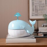 HAUCOZE Walvis Snoeppot en Decoratiebeeldje - 23 cm - Blauw