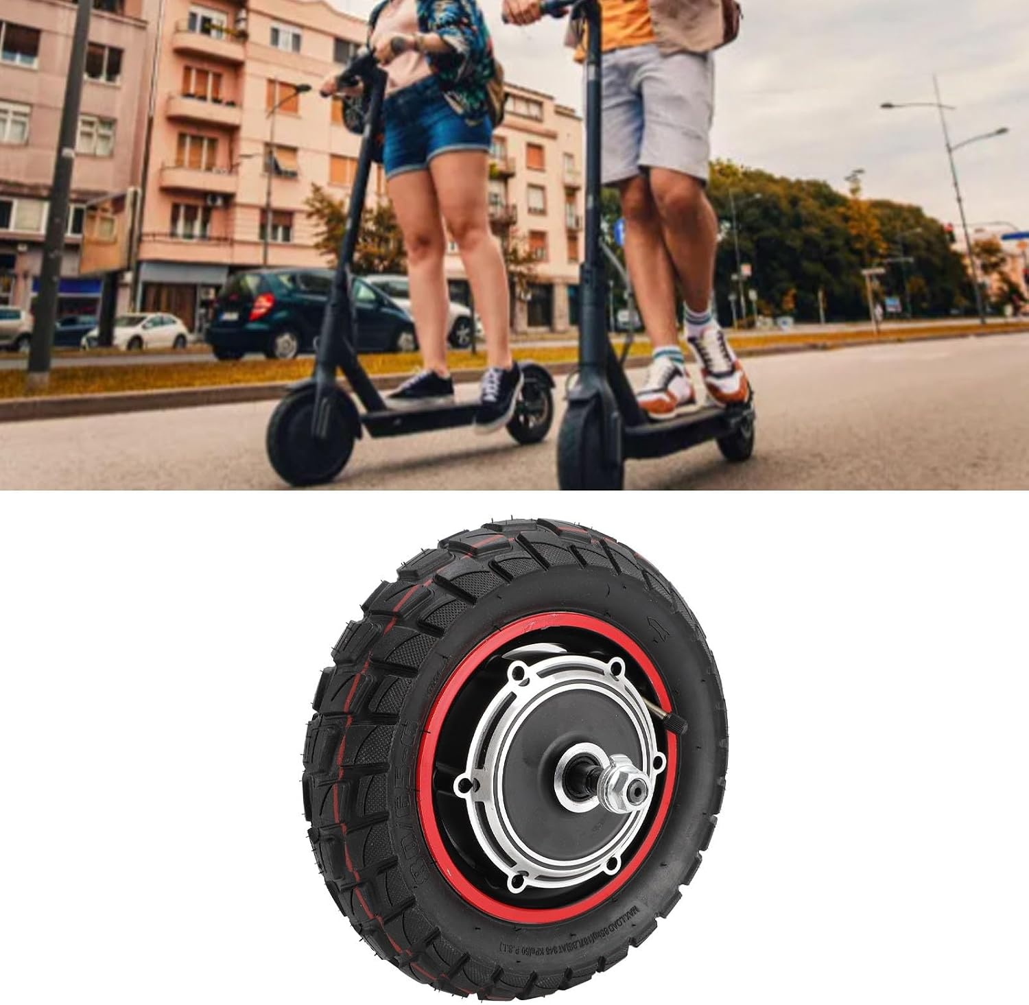 electric scooter hub motor rear wheel for KUGOO M4 M4pro, 48V 800W 10 inch E-Scooter Rear Wheel Drive Motor with Tire, Replacement Electric Scooter Wheel Hub Motor