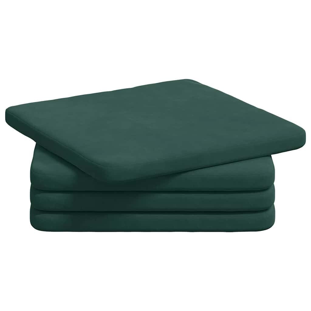 vidaXL Zitkussens 4 pcs Donkergroen 40 x 40 x 3 cm Fluweel