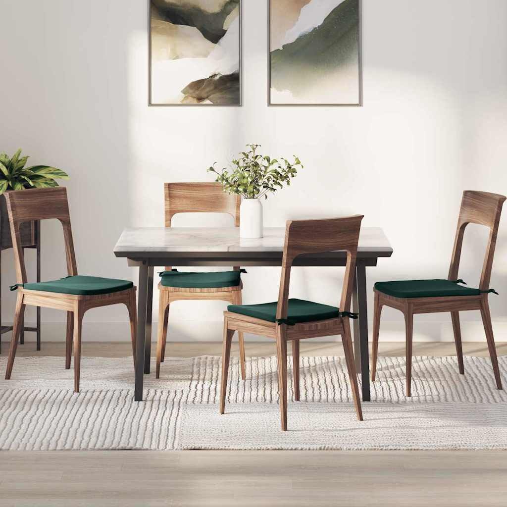 vidaXL Zitkussens 4 pcs Donkergroen 40 x 40 x 3 cm Fluweel