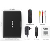 BOIFUN Draagbare DVD-speler 15,6 inch HD-scherm 17,5 inch - Zwart