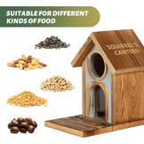 MIXXIDEA Stabiel voederhuis voor eekhoorntjes, dik hout, bruin, 1 stuk