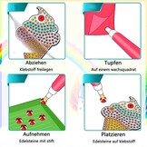 5D Diamantschilderset Kinderen (12 Stickers) - DIY PVC Knutselset