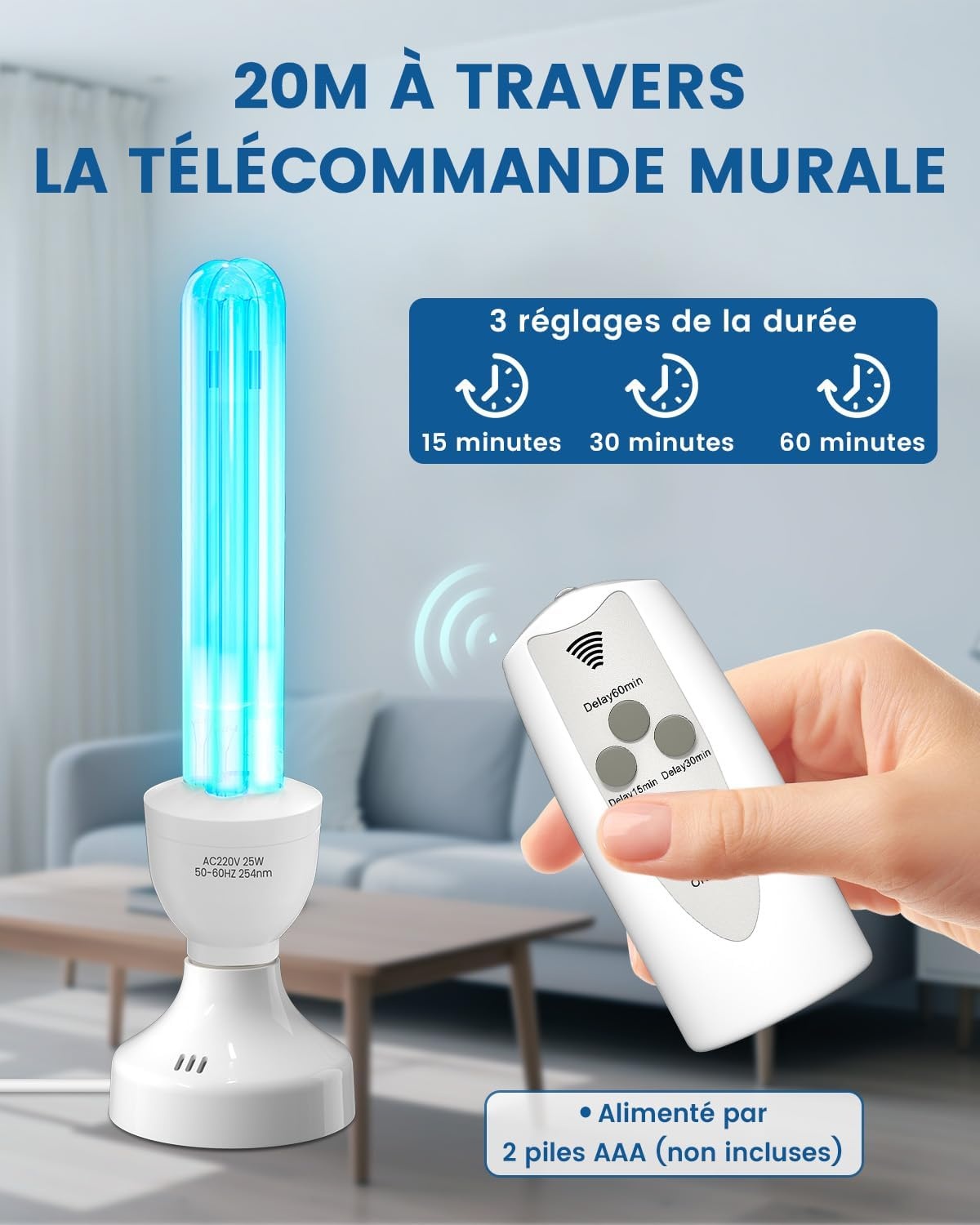 UVC Desinfectielamp 25W met Afstandsbediening & Timer | Ruimte Sterilisator | 55% Korting