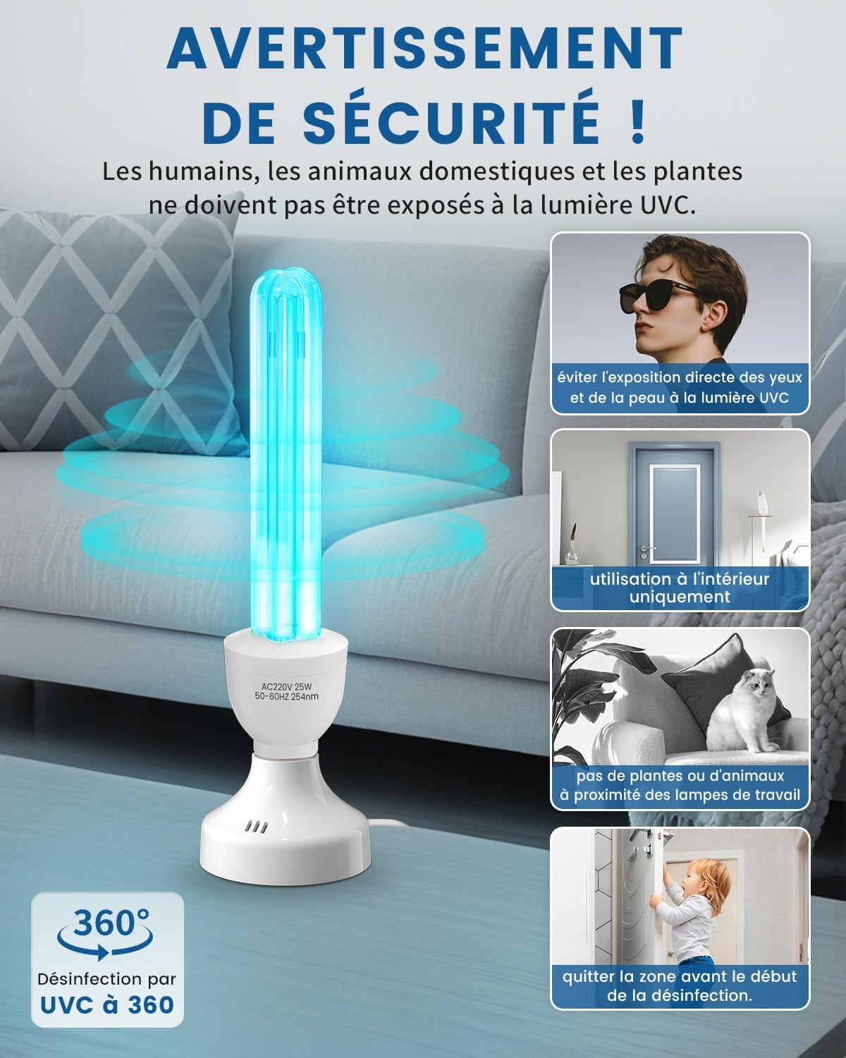 UVC Desinfectielamp 25W met Afstandsbediening & Timer | Ruimte Sterilisator | 55% Korting