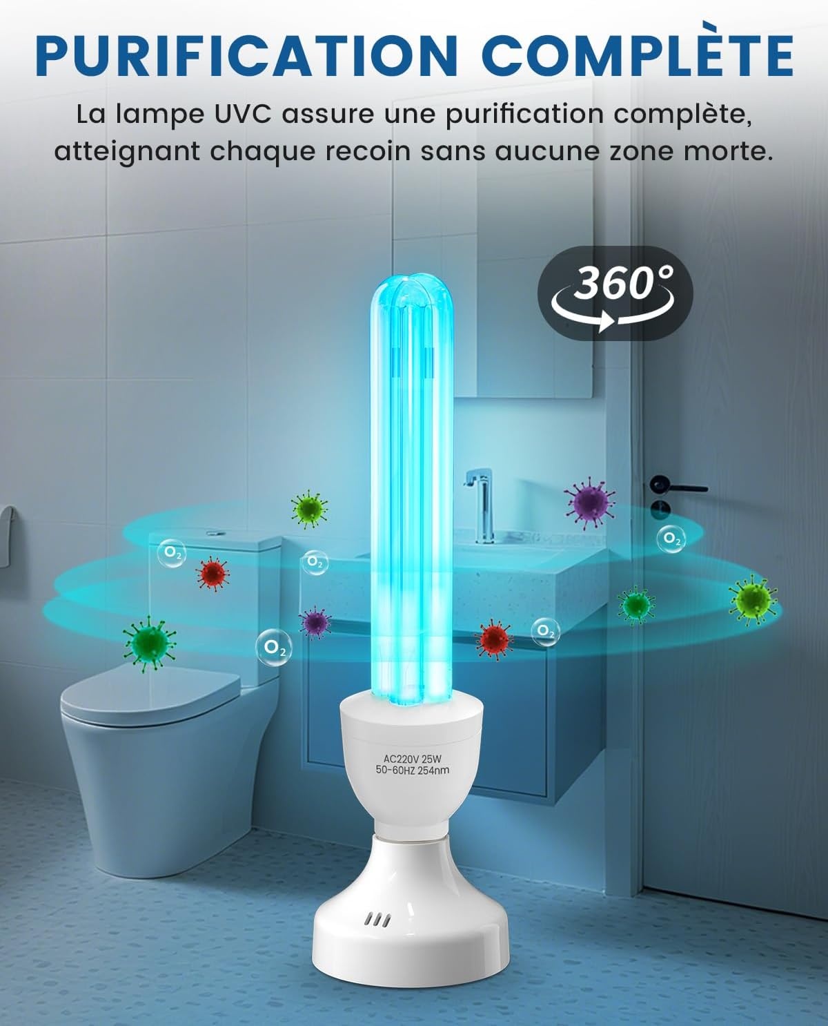 UVC Desinfectielamp 25W met Afstandsbediening & Timer | Ruimte Sterilisator | 55% Korting