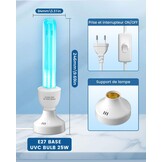 UVC Desinfectielamp 25W met Afstandsbediening & Timer | Ruimte Sterilisator | 55% Korting
