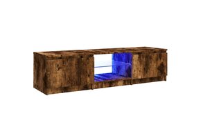 TV-meubel met LED-verlichting - 140 cm Gerookt Eikenhout - 43% Korting