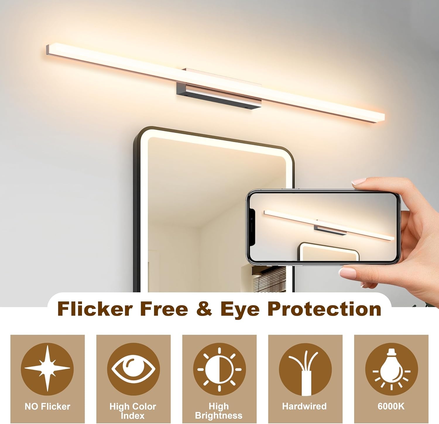 LED Spiegelverlichting Badkamer 60cm IP44 10W 3 Kleurstanden - 57% Korting