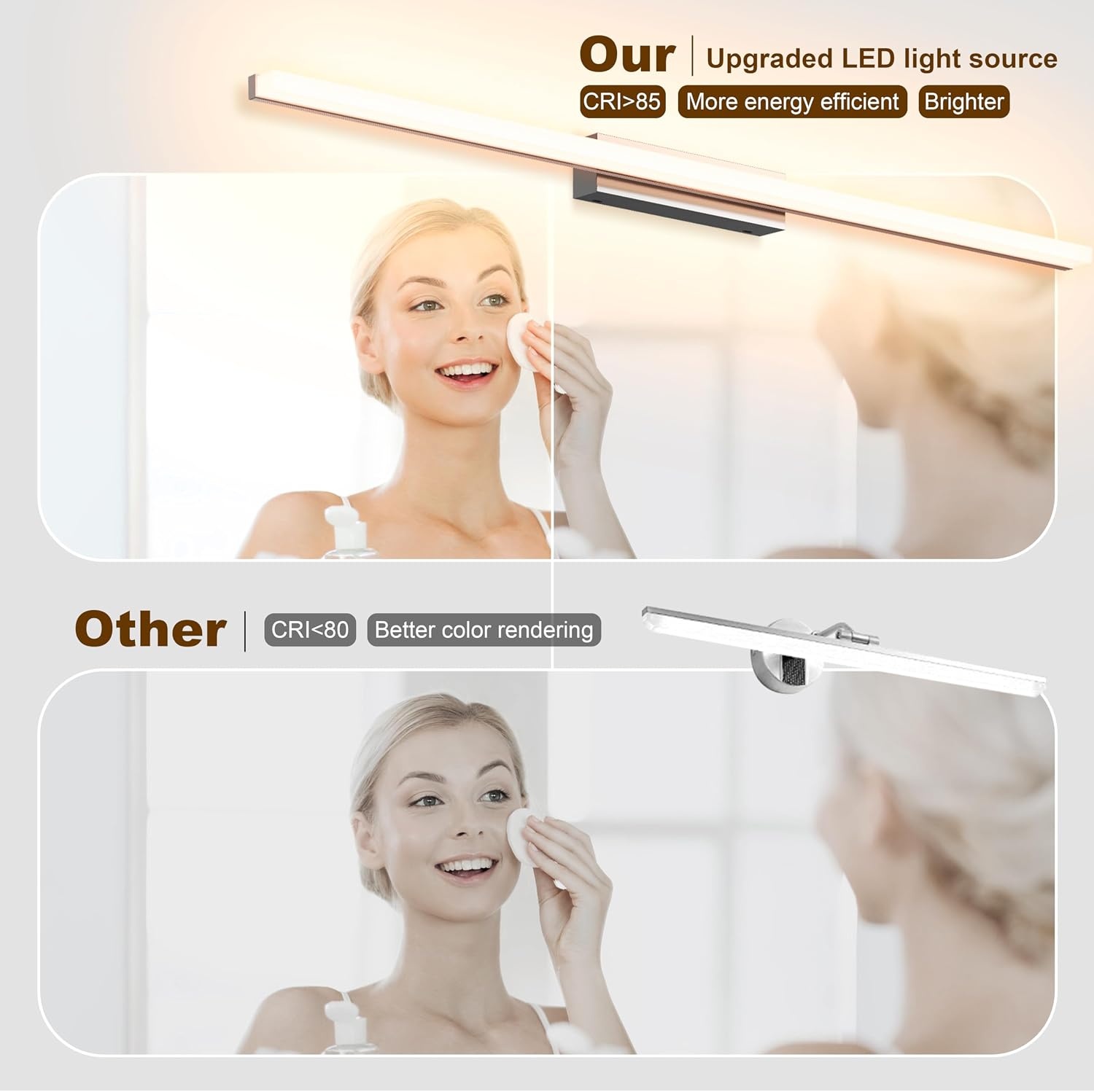 LED Spiegelverlichting Badkamer 60cm IP44 10W 3 Kleurstanden - 57% Korting