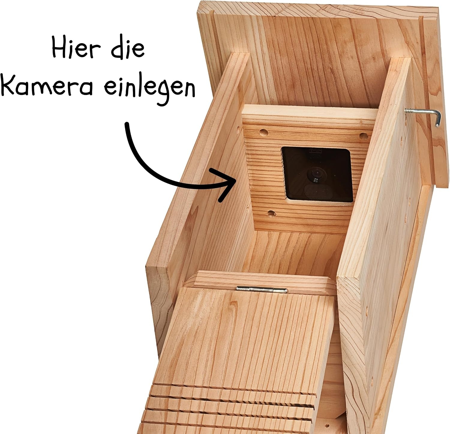 Little Birds Nestkast voor "Blink"-camera (geen stroom of kabel nodig), ecologisch massief hout, katten- en spechtenbescherming, broedkast, camera, vogelhuis, camera niet inbegrepen