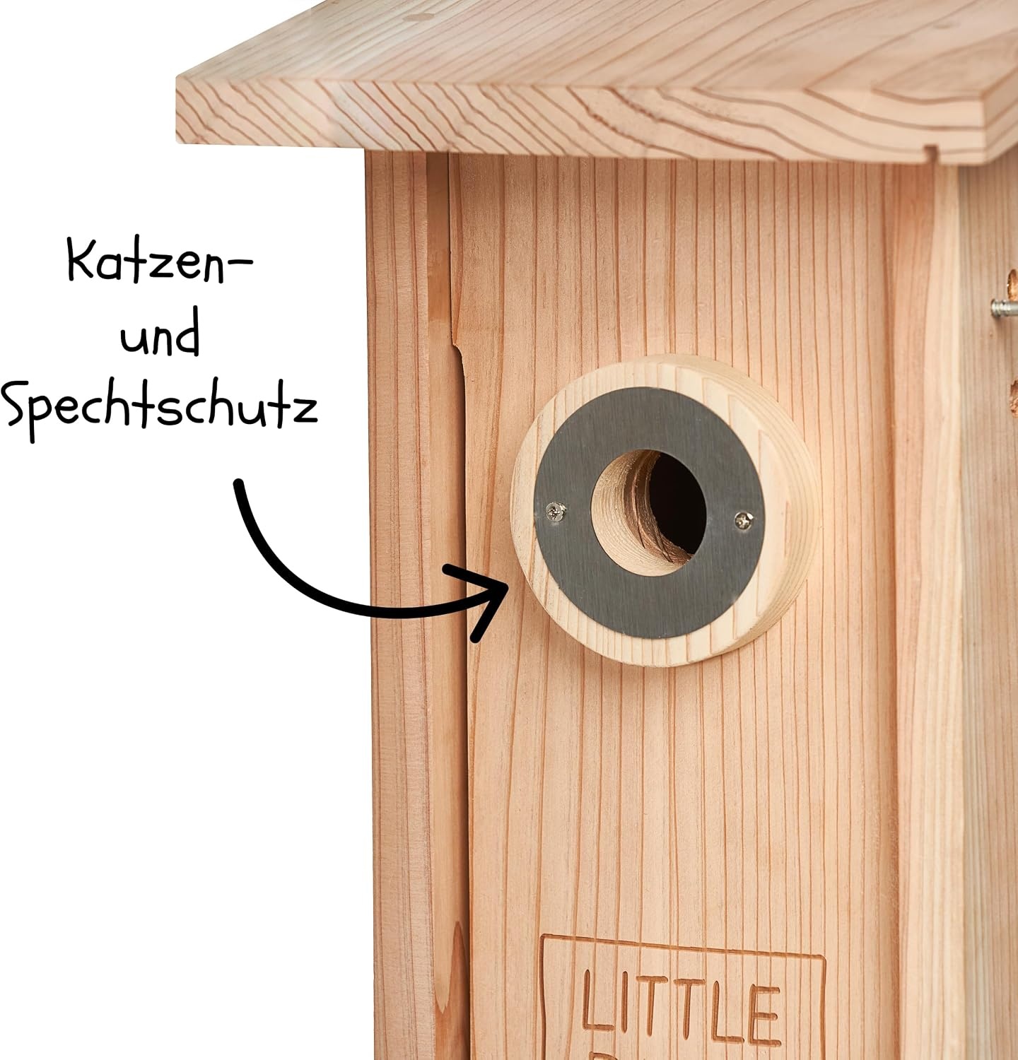 Little Birds Nestkast voor "Blink"-camera (geen stroom of kabel nodig), ecologisch massief hout, katten- en spechtenbescherming, broedkast, camera, vogelhuis, camera niet inbegrepen