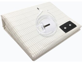 RIQINXIN Aardingslaken, 200 x 200 cm, aardingsmat met EU-aardkabel, geleidende zilvervezel, voor een betere slaap, 10% zilverdraden, 90% katoen