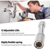 Camera accessoire voor buisinspectie , eenvoudige installatie 23 mm IP68 waterdichte camerakop voor buisinspectie met 12 led verlichting voor buiscamera