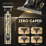Tondeuse Mannen, Professionele Draadloze Trimmer en Baardtrimmer met LED Scherm, 4 Kammen Geluidsarm Barbier Kapper Scheerapparaat Elektrische Haarverzorging Geschikt voor Thuisgebruik, Kapperssalons