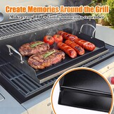 GFTIME Universele grillplaten 63,4 x 40,8 cm voor de meeste gasbarbecues en houtskoolbarbecues, elektrische grill, universele BBQ-Plancha platte bovenplaat, antiaanbaklaag, grote rechthoekige