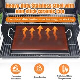GFTIME Universele grillplaten 63,4 x 40,8 cm voor de meeste gasbarbecues en houtskoolbarbecues, elektrische grill, universele BBQ-Plancha platte bovenplaat, antiaanbaklaag, grote rechthoekige