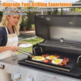 GFTIME Universele grillplaten 63,4 x 40,8 cm voor de meeste gasbarbecues en houtskoolbarbecues, elektrische grill, universele BBQ-Plancha platte bovenplaat, antiaanbaklaag, grote rechthoekige