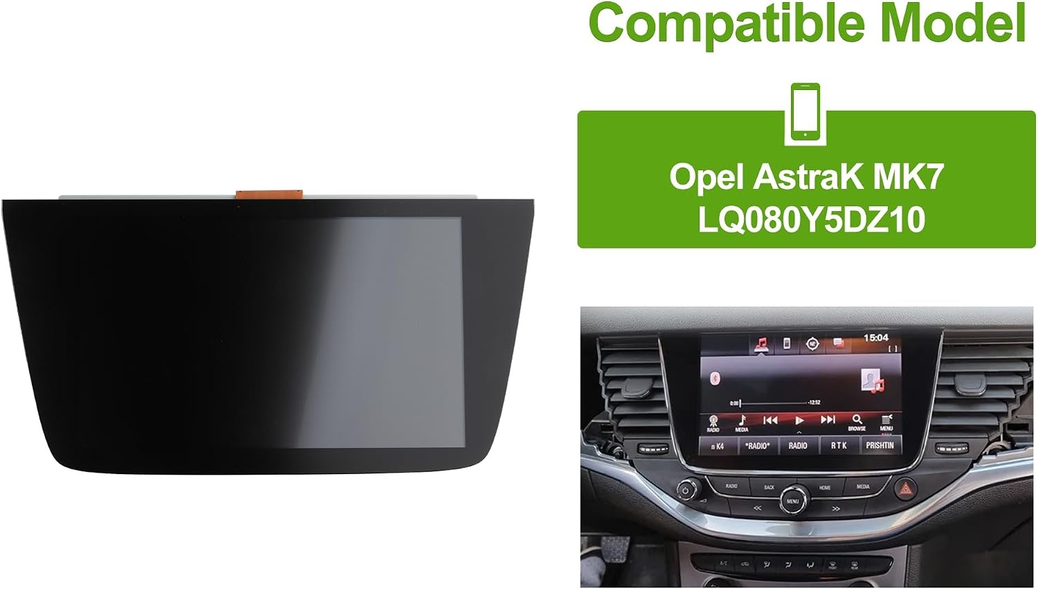 Nieuwe Opel Vauxhall Navi 900 IntelliLink Navi Radio LCD-display compatibel met Opel Astra K MK7 LQ080Y5DZ10 reserveonderdelen met gratis gereedschappen-8 inch