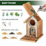 MIXXIDEA Stabiel voederhuis voor eekhoorntjes, dik hout, bruin, 1 stuk
