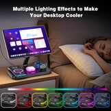 4-in-1 draadloos oplaadstation voor iPhone, verstelbare bureau-tabletstandaard met LED-nachtlampje, opvouwbare tafel iPad-houder voor iPad Pro Air Mini, 4"-15,6" tablettelefoons