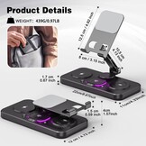 4-in-1 draadloos oplaadstation voor iPhone, verstelbare bureau-tabletstandaard met LED-nachtlampje, opvouwbare tafel iPad-houder voor iPad Pro Air Mini, 4"-15,6" tablettelefoons