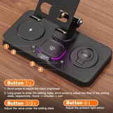 4-in-1 draadloos oplaadstation voor iPhone, verstelbare bureau-tabletstandaard met LED-nachtlampje, opvouwbare tafel iPad-houder voor iPad Pro Air Mini, 4"-15,6" tablettelefoons