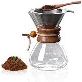 Tissting Pour Over koffiezetapparaat, 400 ml, met karaf en roestvrijstalen handfilter, permanent filter van glas voor 1-2 kopjes