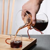 Tissting Pour Over koffiezetapparaat, 400 ml, met karaf en roestvrijstalen handfilter, permanent filter van glas voor 1-2 kopjes