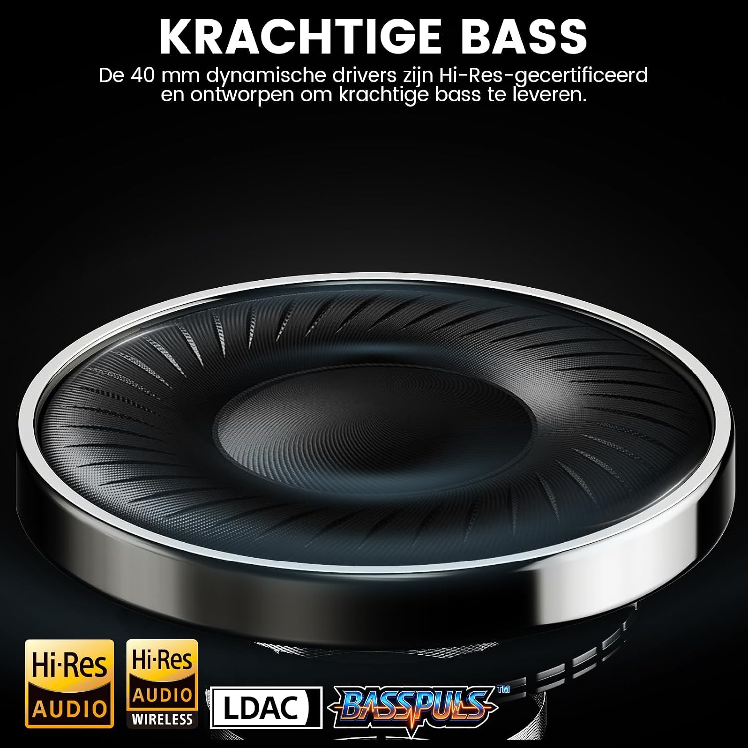 Over-ear Koptelefoon Zwart - 100u Speeltijd - 46% Korting