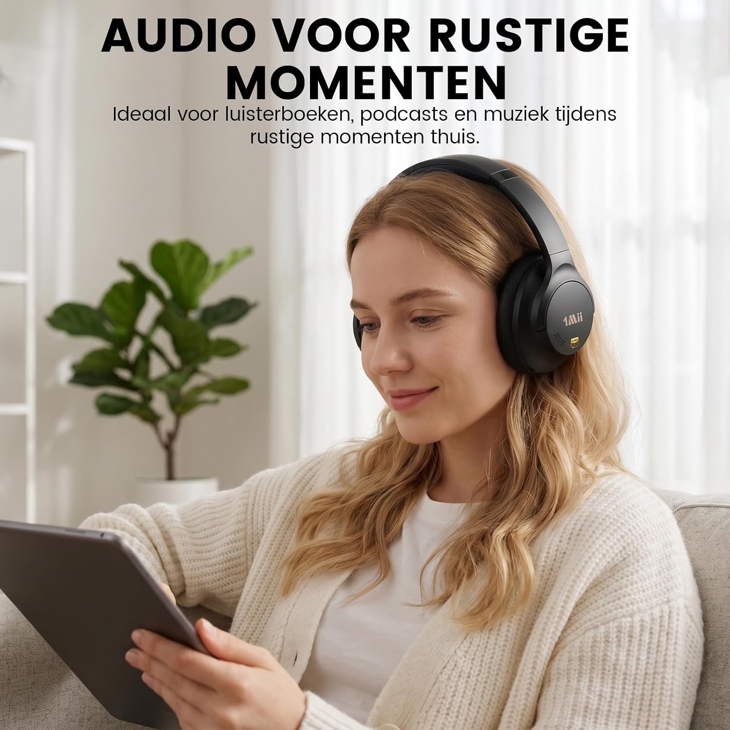 Over-ear Koptelefoon Zwart - 100u Speeltijd - 46% Korting