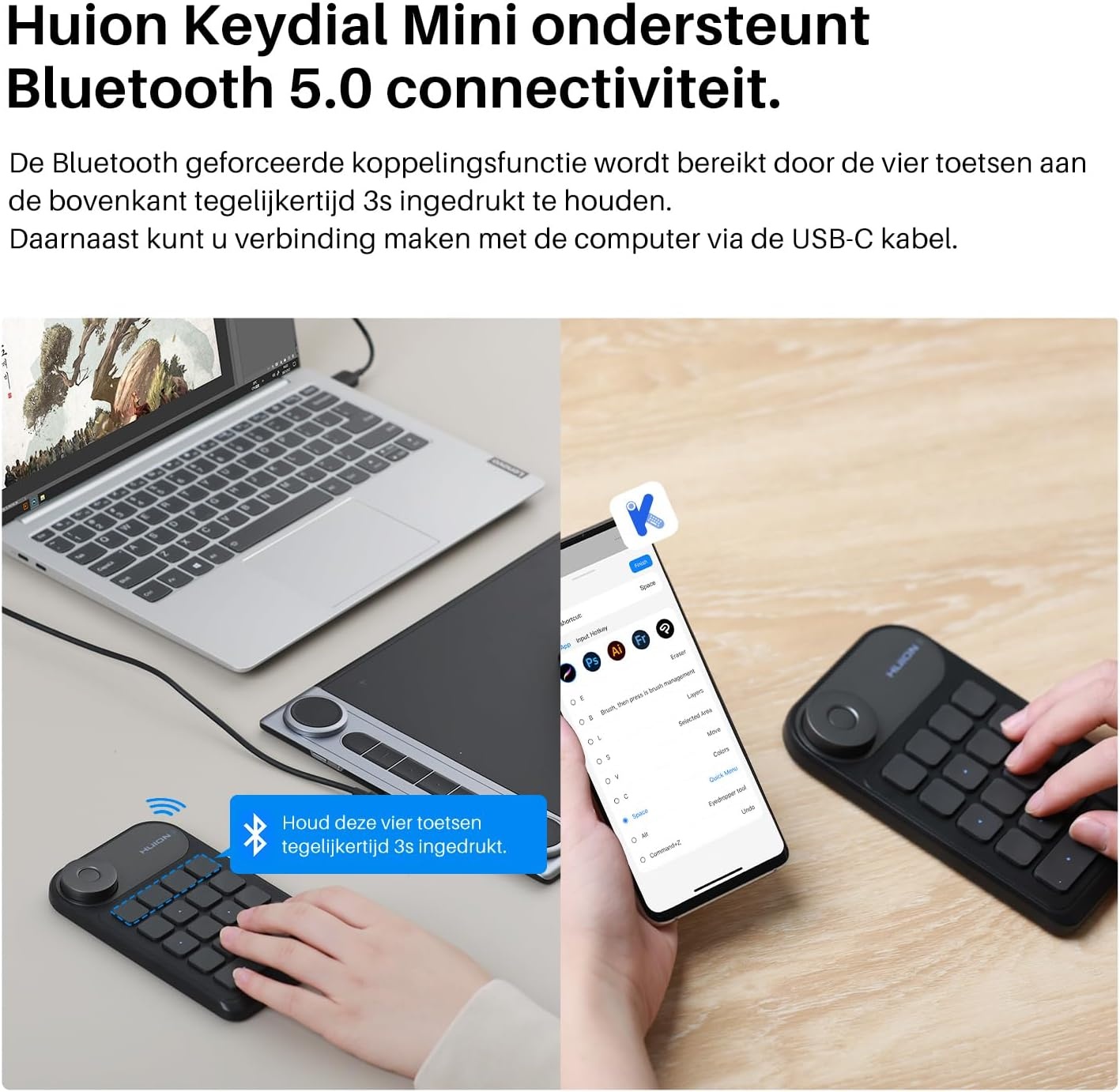 HUION K20 Draadloos Numeriek Toetsenbord - 60% Korting